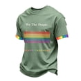 thumbnail image 1 of GrmtClth We the People Means Everyone Shirts for Men Pried Rainbow Flag Pattern Top Equality Short Sleeves T-Shirts Fashion Round Neck Clothing Light Green 2XL, 1 of 4