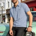 thumbnail image 1 of GrmtClth Polo Shirts for Men Short Sleeve 4 Button Golf Shirts Casual Classic Collar Tee Shirts Summer Fashion Soft Basic Tee with Pocket Light Blue XL, 1 of 7