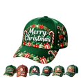thumbnail image 1 of GrmtClth Santa Christmas Baseball Cap Printed Trucker Hat Festive Holiday Costume Accessory Adjustable Green Dad Hat for Adults Party Daily Wear, 1 of 8