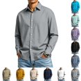 thumbnail image 1 of GrmtClth Shirts for Men Regular Fit Long Sleeve Wrinkle Free Solid Collared Button Down Comfort Business Travel Tops Gray XL, 1 of 7