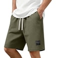 thumbnail image 1 of GrmtClth Shorts Men Casual Elastic Waist Waffle Lightweight Sweat Shorts Summer Lounge Drawstring Shorts Beach Jogging Shorts with Pockets Army Green XL, 1 of 9