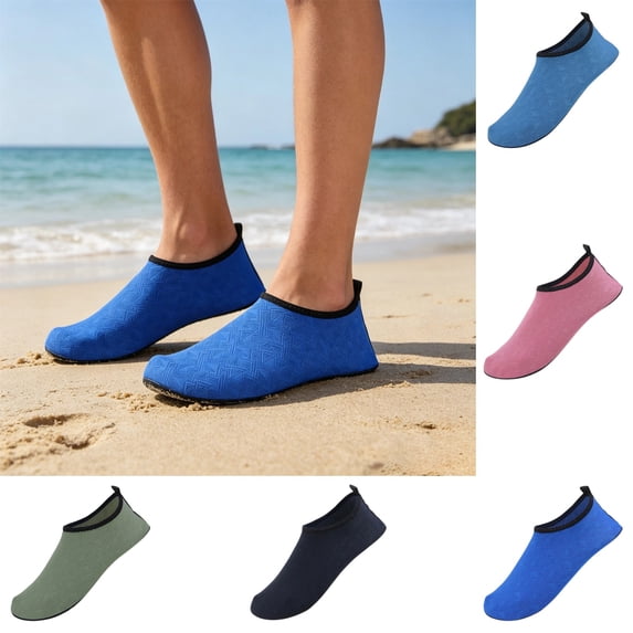 GrmtClth Subtle Geometric Summer Water Shoes Flexible Barefoot Fit For Surfing Lessons And Water Yoga Classes Blue 38(US/7)