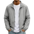 thumbnail image 1 of GrmtClth Sun Protection Shirts for Men Long Sleeve Zip Up Uv Rash Guard Full Zip Hiking Fishing Lightweight Quick Dry Athletic Jackets Running Outerwear with Pockets Light Gray L, 1 of 8