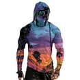 thumbnail image 1 of GrmtClth Sun Shirts for Men Long Sleeve Lightweight Sun Protection Shirt with Mask Fishing Hiking Swimming Running SPF Hooded Camo Rash Guard Moisture Wicking Shirt Purple L, 1 of 6
