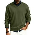 thumbnail image 1 of GrmtClth Sweaters for Men Breathable V-Neck Knitted Sweaters Classic Casual Comfy Soft Long Sleeve Pullover Sweaters Army Green 3XL, 1 of 6