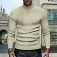 thumbnail image 1 of GrmtClth Sweaters for Men Slim Fit Mock Turtleneck Pullover Tops Knitted Thermal Sweater 2025 Fall Basic Long Sleeve Sweaters Khaki XXL, 1 of 8