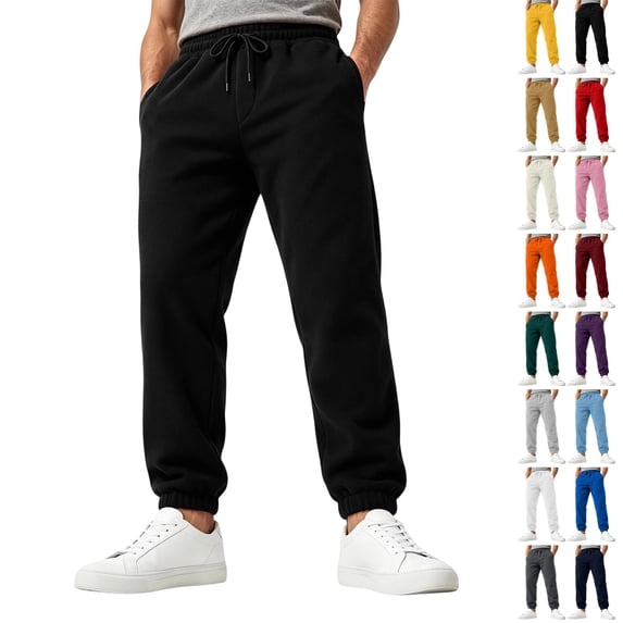 GrmtClth Sweatpants for Men Active Fleece Athletic Sweatpant Basic Running Drawstring Workout Sweat Pants Black XL