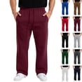 thumbnail image 1 of GrmtClth Sweatpants for Men Relaxed Straight Leg Track Pants Drawstring Elastic Waist Casual Daily Open Bottom Trousers Wine 2XL, 1 of 6