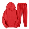 thumbnail image 1 of GrmtClth Sweatsuits for Men 2 Pieces Athletic Sports Fleece Tracksuit Set Workout Elastic Waist Sweatpants Outfits for Men Red L, 1 of 5