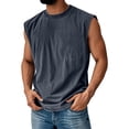 thumbnail image 1 of GrmtClth Tank Tops Men Sleeveless Cut Off Muscle Shirt Workout Gym Running Acid Wash Cotton Tanks Tees Vintage Distressed Casual Heavyweight Pullover Navy 4XL, 1 of 4
