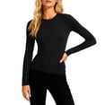 thumbnail image 1 of GrmtClth Underscrub Long Sleeve Women Breathable Round Neck Scrubs Undershirts Cozy Soft Fitted Layering Clothes for Nurse Black L, 1 of 4