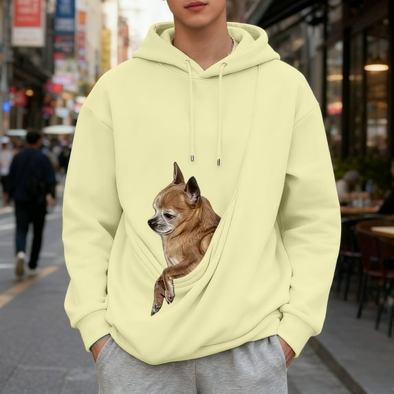 GrmtClth Unisex Cat Dog Pouch Hoodie Oversized Carry Pouch Puppy Holder Hoodies Comfort Soft Carrier Pullover Sweatshirt with Pet Pocket Beige S