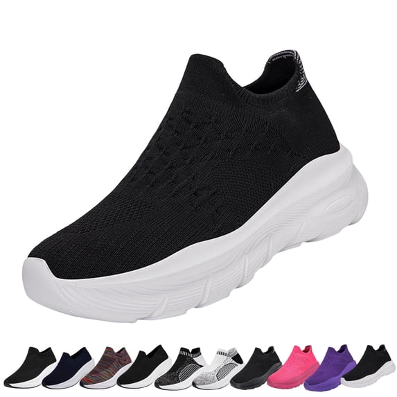 GrmtClth Unisex High Top Knit Sock Slip On Shoes Thick Platform Sole Non Slip Breathable Casual Walking Daily Wear Sneakers
