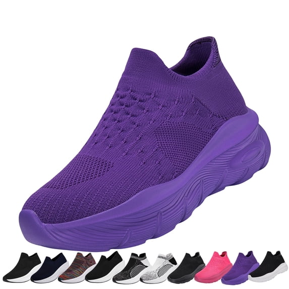 GrmtClth Unisex High Top Knit Sock Slip On Shoes Thick Platform Sole Non Slip Breathable Casual Walking Daily Wear Sneakers