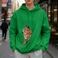 thumbnail image 1 of GrmtClth Unisex Hoodie with Dog Pouch Fashion Carry Pouch Puppy Holder Hoodies Soft Comfy Carrier Pullover Sweatshirt with Pet Pocket Dark Green XXL, 1 of 7