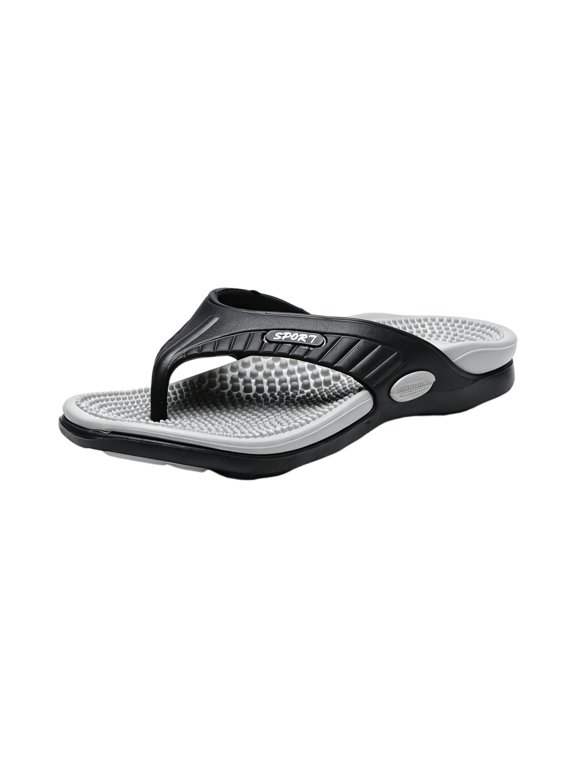 Unisex Massage Acupressure Flip Flops Arch Support Breathable Thong Sandals Relieve Heel Arthritis Pain Summer Pool Casual Slippers Light Gray US/8.5