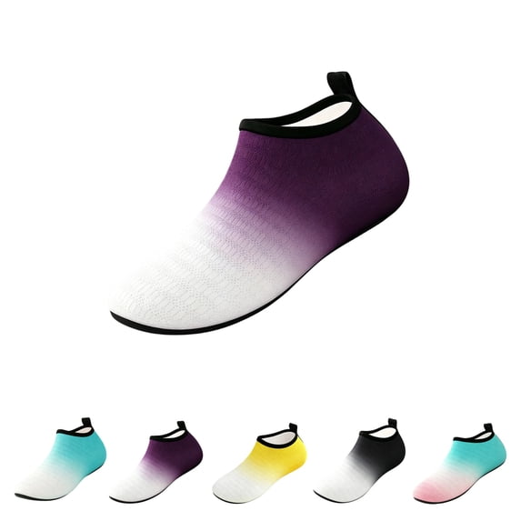 GrmtClth Unisex Oversized Grippy Bottom Water Shoes Gradient Texture For Rocky Stream Trekking And Diving Purple 44(US/10.5)