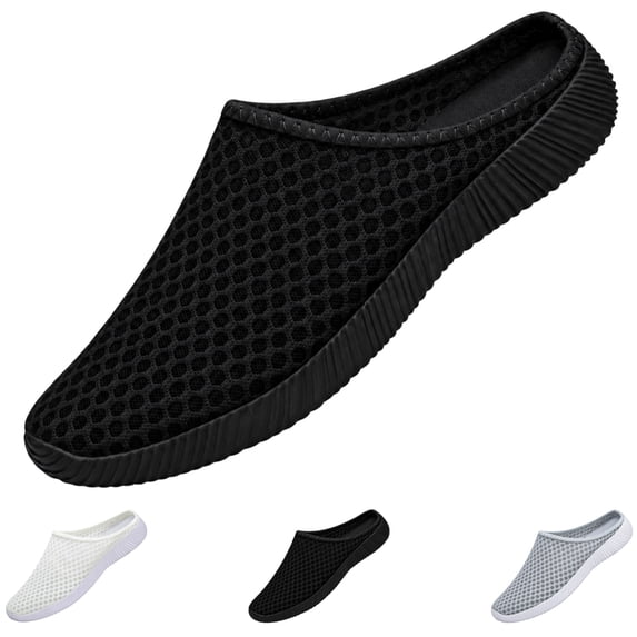 GrmtClth Unisex Slip On Mules Breathable Mesh Casual Slippers Lightweight Non Slip Walking Shoes Comfortable Backless Loafers Outdoor Slide Sandals