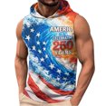 thumbnail image 1 of GrmtClth Usa Flag Hooded Tank Tops for Men Independence Day 1776-2026 Lightweight Gym Hoodie Sleeveless Trendy Muscle Shirts Sporty Bodybuilding Clothing Deep Red 3XL, 1 of 7