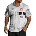 thumbnail image 1 of GrmtClth Usa Flag Print Shirts for Men Patriotic 250th Anniversary for 1776-2026 Tops Spring Button Down T-Shirts Comfy Short Sleeves Collared Clothing White S, 1 of 3