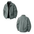 thumbnail image 1 of GrmtClth Vintage Mens Corduroy Soft Vertical Collared Jacket Long Sleeve Snap Closure Oversized Fit Mid Season Evening Outerwear Blue 2XL, 1 of 8