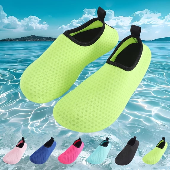 IEMIEMIEM Water Shoes for Women Men Quick-Dry Barefoot Swim Shoes with Non-Slip Rubber Sole Lightweight Slip-On Beach Pool Shoes 9 wide