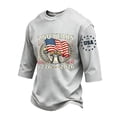 thumbnail image 1 of GrmtClth We The People Shirt for Men Independence Day Usa 250 Years Birthday Tops Classic 3/4 Sleeve Tee Fashion Soft Round Neck Clothes Gray S, 1 of 5
