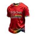 thumbnail image 1 of GrmtClth We the People Means Everyone Shirts for Men Pried Rainbow Flag Pattern Tops Equality Short Sleeves Tee Trendy Crew Neck Clothes Red S, 1 of 4