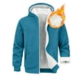 thumbnail image 1 of GrmtClth Winter Coats for Men Fleece Lined Zip Up Hoodie Casual Hooded Jackets Coat Loose Fit Warm Jackets Blue XXXL, 1 of 8