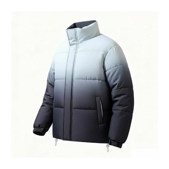 GrmtClth Winter Jackets for Men Fashion Thicken Thermal Full Zip Couples Quilted Jackets Soft Comfy Long Sleeve Autumn Winter Outerwear Black L