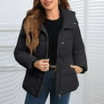 thumbnail image 1 of GrmtClth Winter Jackets for Women Casual Thicken Thermal Full Zip Quilted Coats with Hood Windproof Long Sleeve Autumn Winter Outerwear Black L, 1 of 4