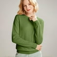 thumbnail image 1 of GrmtClth Women Sweaters Lightweight Comfy Knit Sweaters Stylish Crewneck Long Sleeve Thermal Pullover Tops Army Green L, 1 of 9