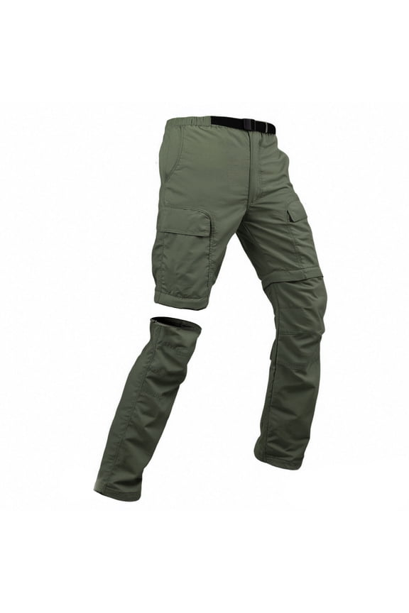 Women's Cargo Pants Convertible Waterproof Rip Fishing Pants Lightweight Zip-Off Actical Pants Relaxed Fit Casual Outdoor Pants with Multi Pockets Army Green L