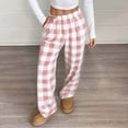 thumbnail image 1 of GrmtClth Women's Plush Fuzzy Pajama Pants Plush Fleece Flannel Lightweight Soft Plaid Sleep Pants Warm Lounge Comfy Pajama Bottoms with Pockets Pink S, 1 of 9