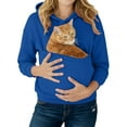 thumbnail image 1 of GrmtClth Womens Cat Pouch Hoodie Fashion Large Pet Pouch Puppy Kitten Holder Hoodies Comfy Soft Carrying Sweatshirt with Pet Pocket Royal Blue M, 1 of 4