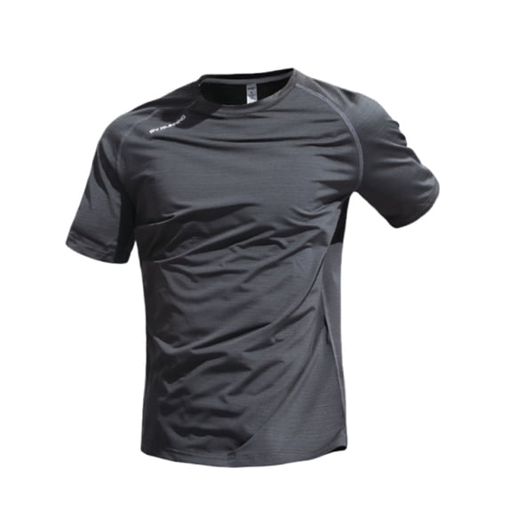 GrmtClth Workout Shirts for Men Short Sleeve Quick Dry Performance Shirts Moisture Wicking Bodybuilding Athletic Lightweight Running Tee Shirt Muscle Slim Cool Comfy Tops Dark Gray L