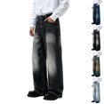 thumbnail image 1 of GrmtClth Y2k Baggy Flared Jeans for Men Casual 90s Vintage Bell Bottom Jeans Wide Leg Denim Pants Trendy Relaxed Fit Grunge Pants M, 1 of 7