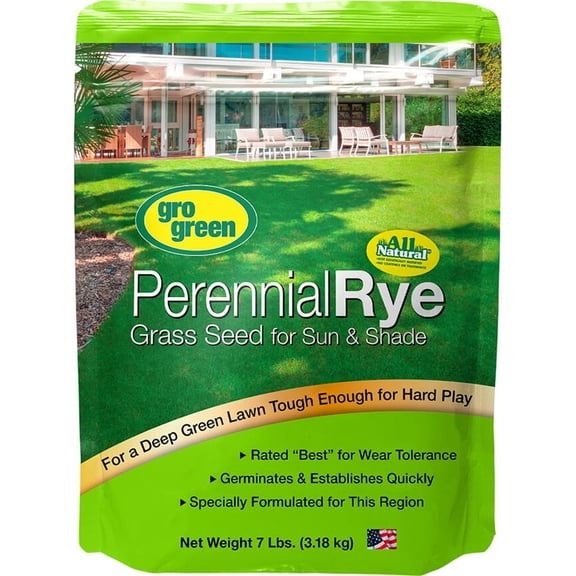 Gro Green Grass Seed Perennial Rye Grass, 7 lb - Fast-Growing