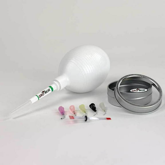 Gro Mor Vacuum Seeder - Handheld Tool with Adjustable Tips, Storage, Seed Tray, Magnifier