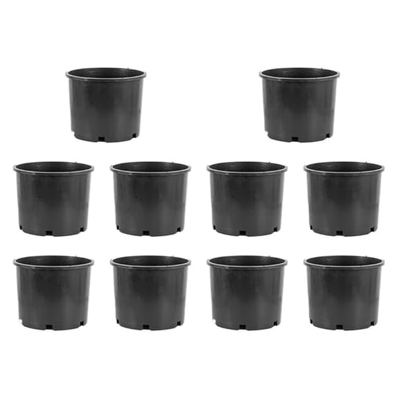 Gro Pro 3 Gallon Pots (10 Pack) - Heavy Duty Plastic Plant Pots - Nursery Pots for Garden, Indoor Plants, Seed Starting - BPA Free, Reusable