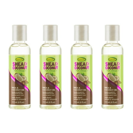 GroHealthy Shea & Coconut Oil Hair Treatment with Omega 3 (4 oz) pack of 4