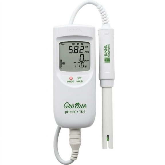 GroLine Hydroponic Waterproof pH/EC/TDS/Temperature Portable Meter