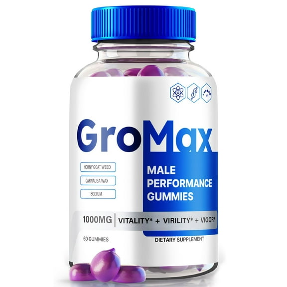 GroMax Gummies, Gro Max Gummy Performance Support, GroMax All Natural Supplement, GroMax Maximum Strength Formula Vitamin Pills for Power And Energy, GroMax Reviews (60 Gummies)
