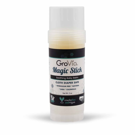 GroVia All Natural Magic Stick Baby Diaper Balm for Baby Diapering (2 oz) - Unscented