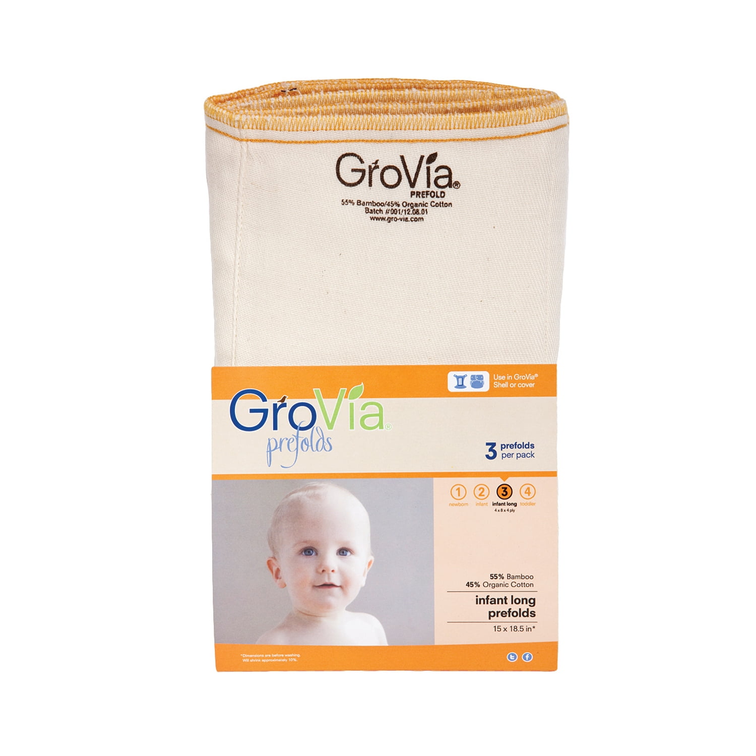 Grovia size 2025 2 prefolds