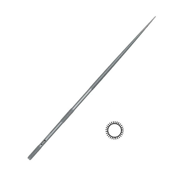 Grobet Swiss Type Needle File Round Cut 2 (160mm) Jewelry Metalsmith Tool