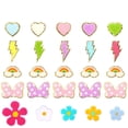 thumbnail image 1 of Grobro7 Chenille Patches, 30 Pieces Colorful Heart Lightning Rainbow Flowers for Jackets Jeans Hats, 1 of 7