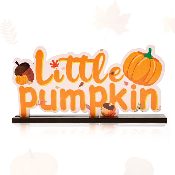 Grobro7 Little Pumpkin Tabletop Ornament Centrepiece, Wooden Letter Ornament Pumpkin Sign Halloween Decorations