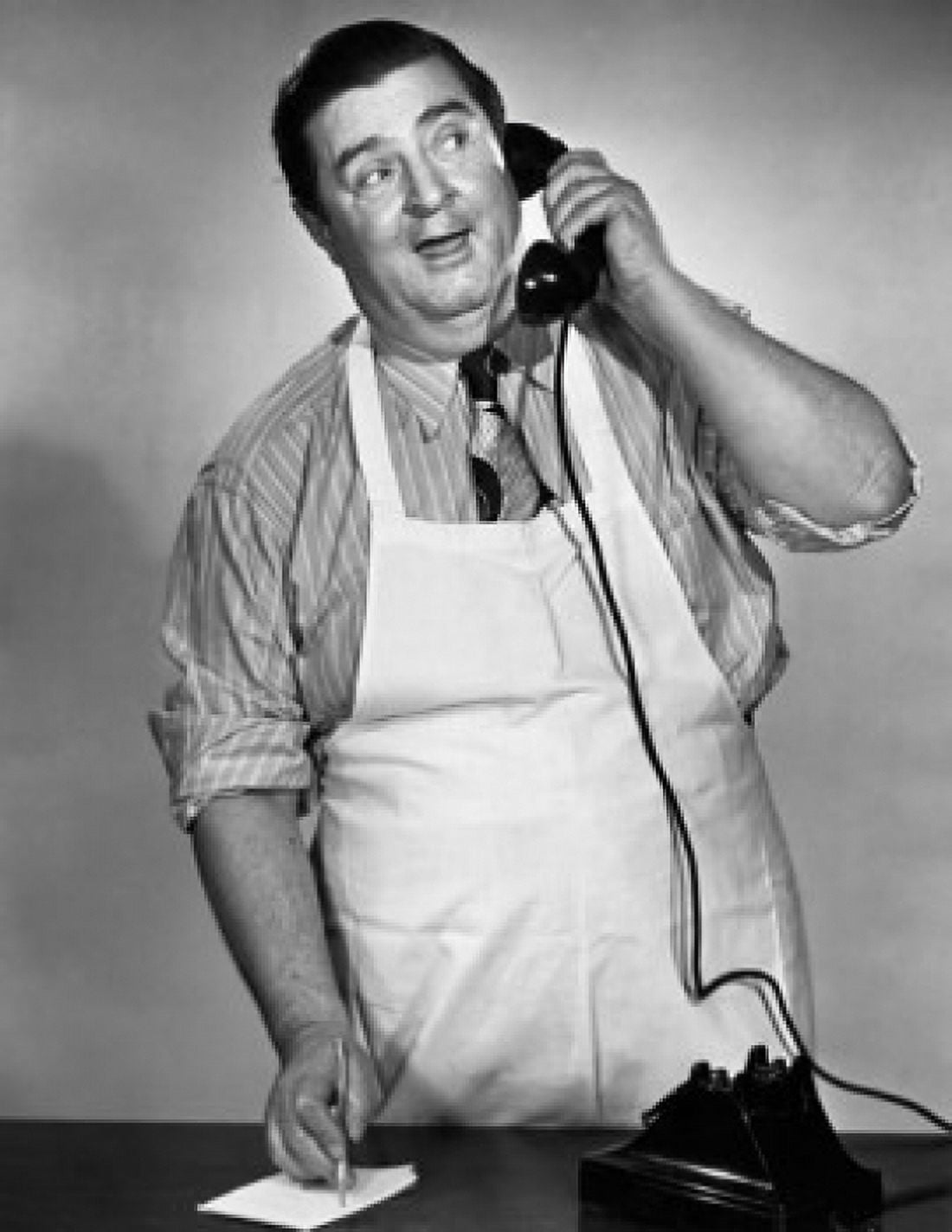 Grocer taking an order on the telephone Canvas Art - (18 x 24)
