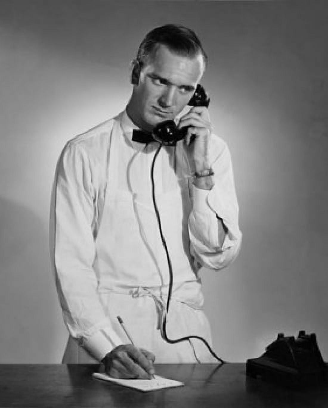 Grocer taking order on telephone Canvas Art -  (18 x 24)